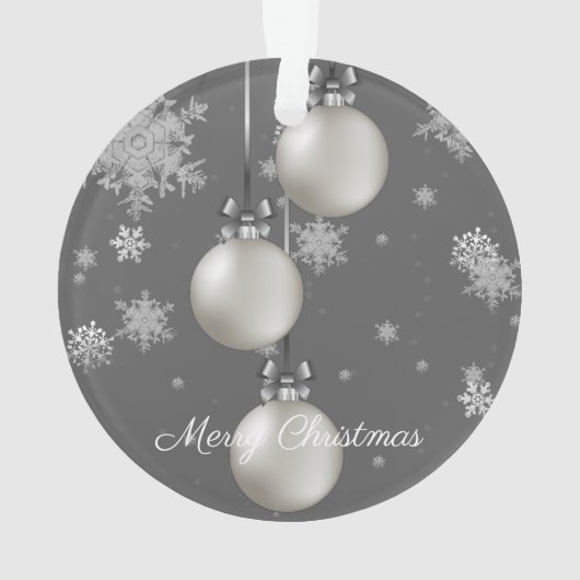 Zilver kerstversieringsfeestdag Ornament (achterkant)