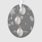 Zilver kerstversieringsfeestdag Ornament (voorkant)