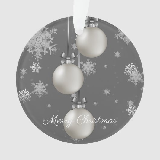 Zilver kerstversieringsfeestdag Ornament (voorkant)