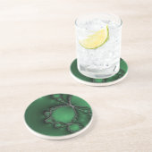 Zilver Ketting op groen Zandsteen Onderzetter (Zijkant)