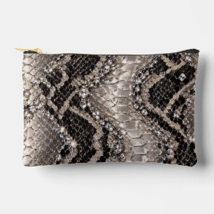 Zilver Kristal Slangenhuid Luxe Etui