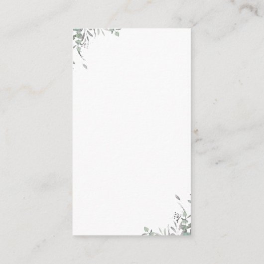 Zilver laat Baby shower luidere behuizing Informatiekaartje (Achterkant)