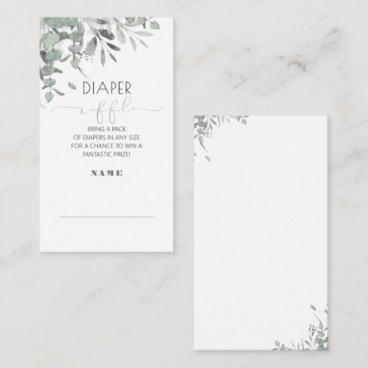 Zilver laat Baby shower luidere behuizing Informatiekaartje (Voorkant / Achterkant)