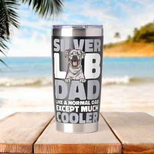 Zilver Labrador Retriever Zilveren Lab Vader Geïsoleerde Drinkbeker