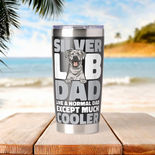 Zilver Labrador Retriever Zilveren Lab Vader Geïsoleerde Drinkbeker (Strand (Gedraaid) )
