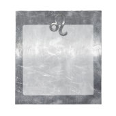 Zilver Leo Zodiac Sign in Grunge Distress Style Notitieblok (Voorkant)