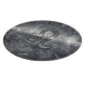 Zilver Leo Zodiac Sign in Grunge Distress Style Snijplank (Hoek)