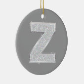 Zilver Letter Z Keramisch Ornament (Rechts)