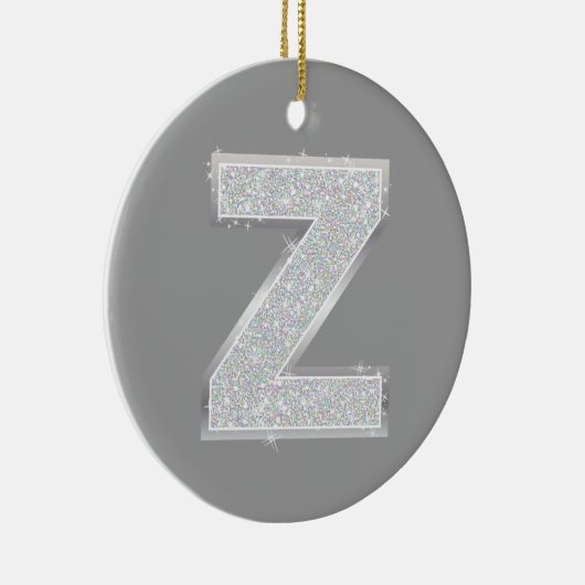 Zilver Letter Z Keramisch Ornament (Rechts)