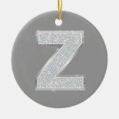 Zilver Letter Z Keramisch Ornament (Voorkant)