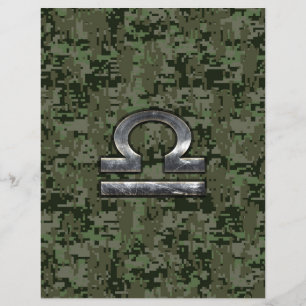 Zilver Libra Sterrenbeeld Groen Digitaal Camo Flyer