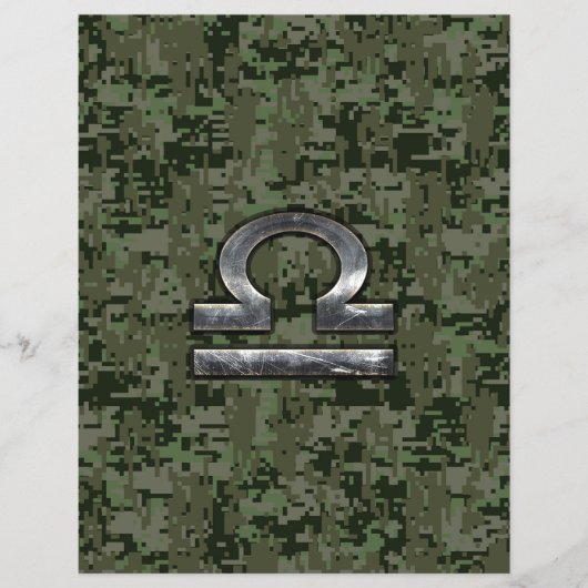 Zilver Libra Sterrenbeeld Groen Digitaal Camo Flyer (Voorkant)