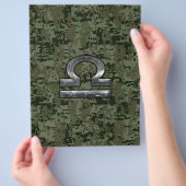 Zilver Libra Sterrenbeeld Groen Digitaal Camo Flyer (Hand)