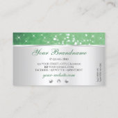 Zilver Licht Emerald Groen Glitter Juwelen Designe Visitekaartje (Achterkant)