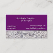 Zilver Licht Paars gradiënt Schijnplaat Afdrukken Visitekaartje (Achterkant)