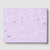 Zilver Licht Paarse Roos Elegante Foto Quinceanera Gastenboek (Achterkant)