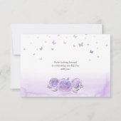 Zilver Licht Paarse Rozen Elegant Save The Date (Achterkant)