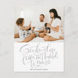 Zilver Liefde sturen vanuit onze bubbel naar de jo Feestdagenkaart