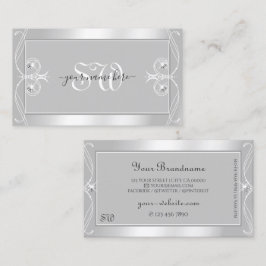  zilver Light Grey Sparkle Jewels Monogram Visitekaartje