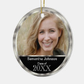 Zilver Lijst Afstuderen DIY Foto / Jaar Keramisch Ornament (Links)