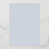 Zilver Lijst Blauw Bow doop Folie dank u kaart (Achterkant)