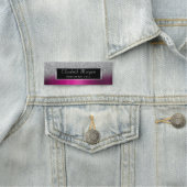 Zilver Lijst, Glitter Ombre Paarse Metallic Naamplaatje (In situ)