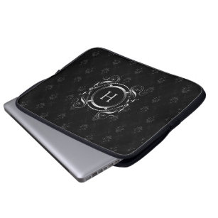 Zilver Lijst met rug- en grijze kleppen Laptop Sleeve