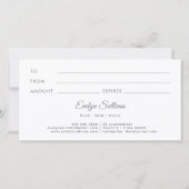  Zilver lijst Roze strik Cadeaubon (Achterkant)