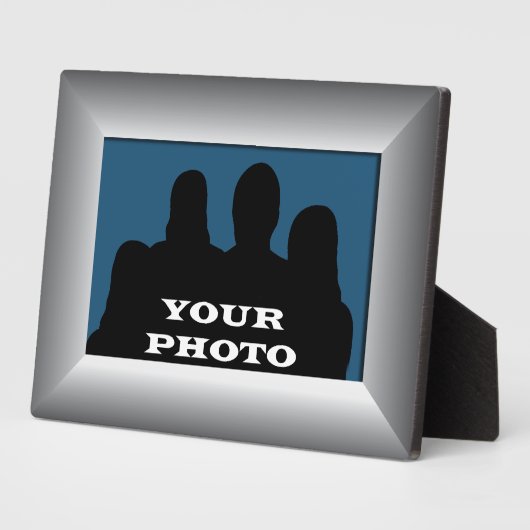 Zilver Lijst Uw foto 5 x 7 Horizontaal Plaque Fotoplaat (Zijkant)