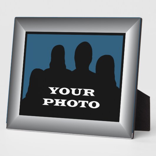 Zilver Lijst Uw foto 8 x 10 horizontaal Plaque 2 Fotoplaat (Zijkant)