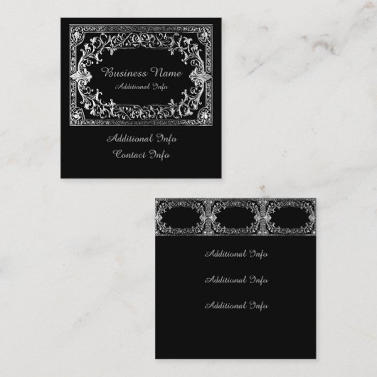 Zilver Lijst Vierkante Visitekaartje (Voorkant / Achterkant)