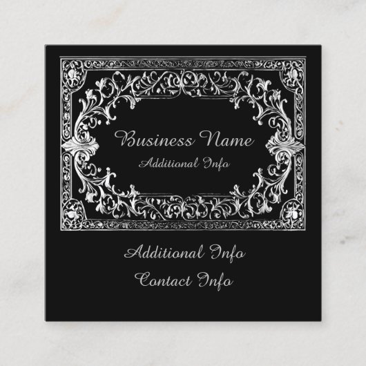  Zilver Lijst Vierkante Visitekaartje (Voorkant)