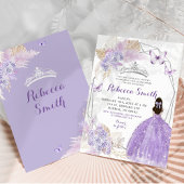 Zilver Lila Paarse Boho Vlinder Quinceañera Kaart