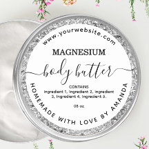 Zilver magnesium body butter label