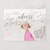 Zilver Manuscript Prettige feestdagen Aangepaste F Briefkaart (Voorkant)