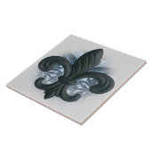 "zilver/marine" ijzeren "fleur de lis LARGE TILE/T Tegeltje (Zijkant)