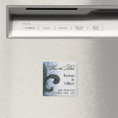 zilver/marine "ijzeren fleur de lis" SAVE THE DATE Magneet (Insitu (Vaatwasser))