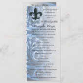 zilver/marine "iron fleur de lis" BRUILOFT PROGRAM Programmakaart (Voorkant / Achterkant)