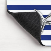 Zilver marlijn zwaardvis op marinestrepen muismat (Hoek)