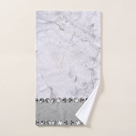 Zilver Marmer Diamant Bling Bad Handdoek (Handdoek)