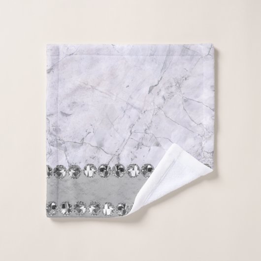 Zilver Marmer Diamant Bling Bad Handdoek (Wasdoekje)