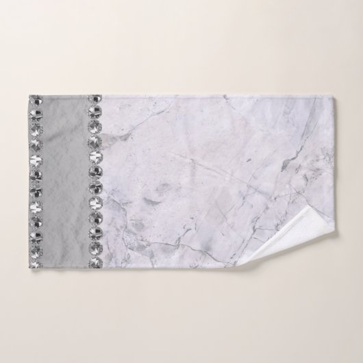 Zilver Marmer Diamant Bling Bad Handdoek (Handdoek)