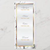 Zilver Marmer, Goud en Wit Satijn - Menu (Achterkant)