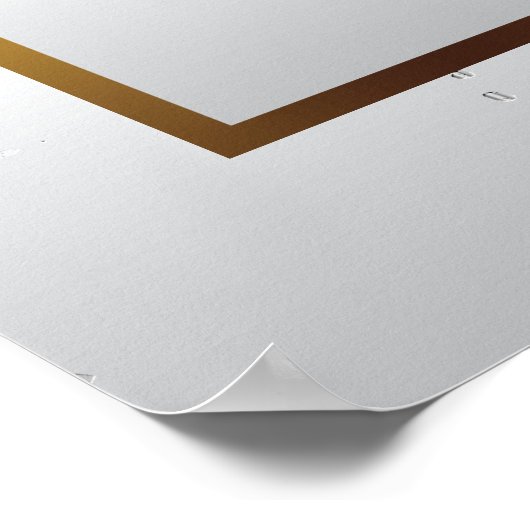 Zilver Marmer, Goud en Wit Satijn - Zitkaarten Poster (Hoek)