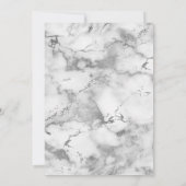 Zilver Marmer Rood Bloemen Foto Memorial Service Kaart (Achterkant)