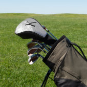 Zilver Marmer Zilver Glitter Monogram Modern Golfheadcover (Insitu)