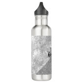 Zilver Marmer Zilver Glitter Monogram Waterfles (Links)