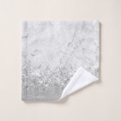 Zilver Marmer Zilver Glitterij Glam Bad Handdoek (Wasdoekje)
