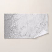 Zilver Marmer Zilver Glitterij Glam Bad Handdoek (Handdoek)