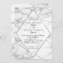 Zilver Marmeren Art Deco Geometrische leisteen bru Kaart